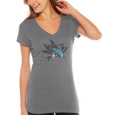 Soft as Grape Tričko San Jose Sharks Sequin Logo - Dámske Veľkosť: XXL