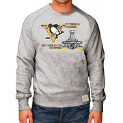 Pánská mikina Pittsburgh Penguins NHL Original Retro Brand 2017 Stanley Cup Champions Raglan Long Sleeve Crew Sweatshirt - Gray Veľkosť: M
