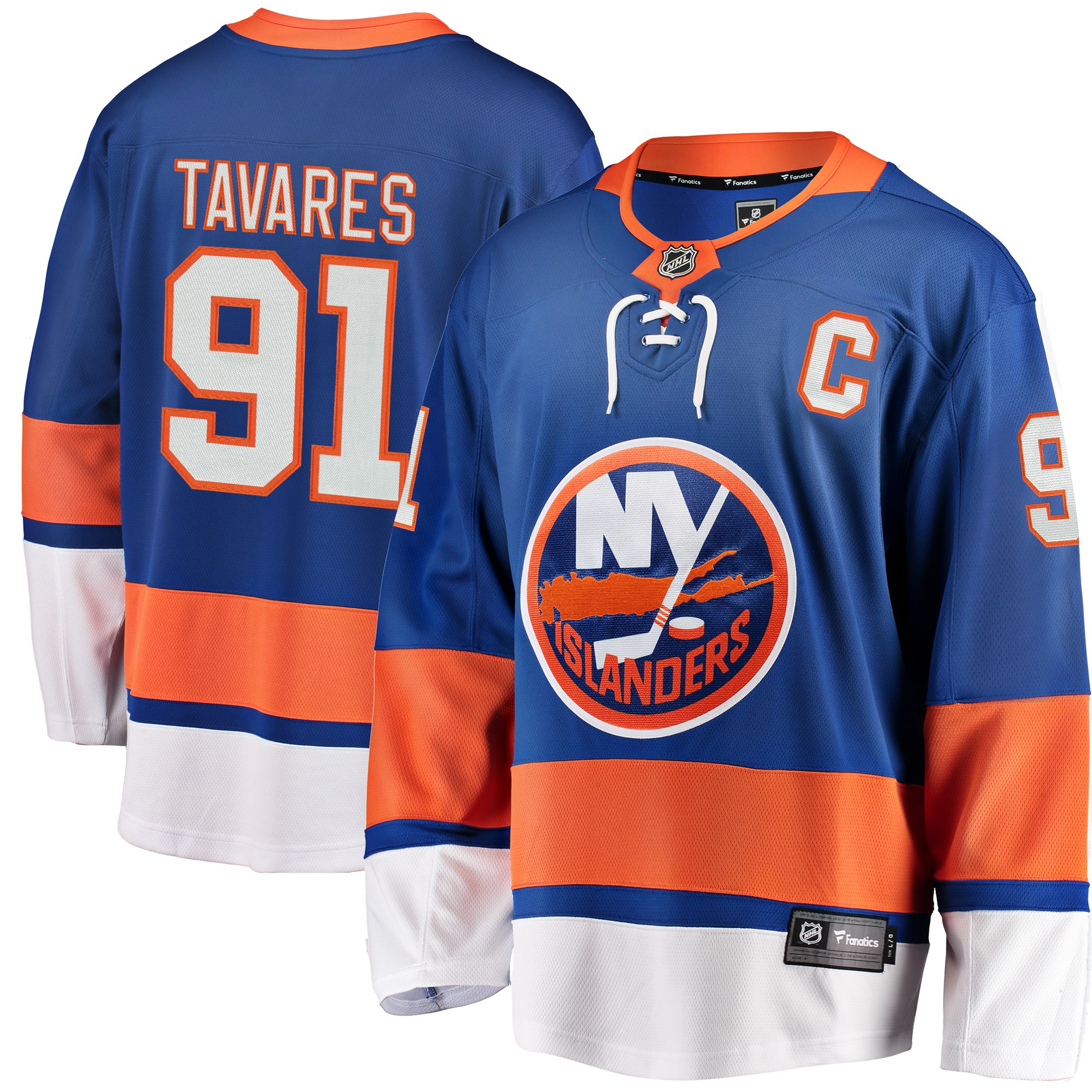 Dres New York Islanders #91 John Tavares Fanatics Branded Breakaway Home Veľkosť: L