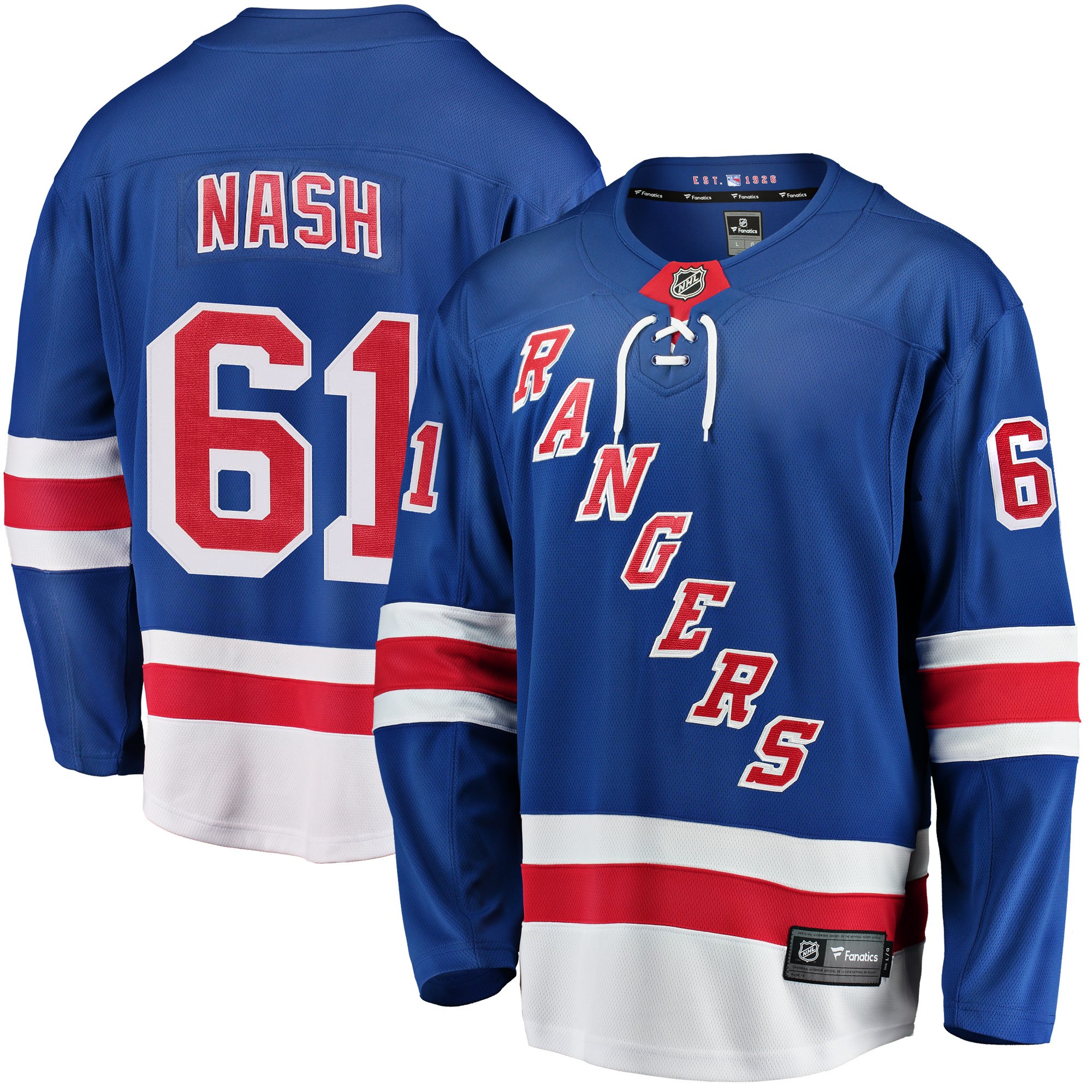 Dres New York Rangers #61 Rick Nash Fanatics Branded Breakaway Home Veľkosť: S