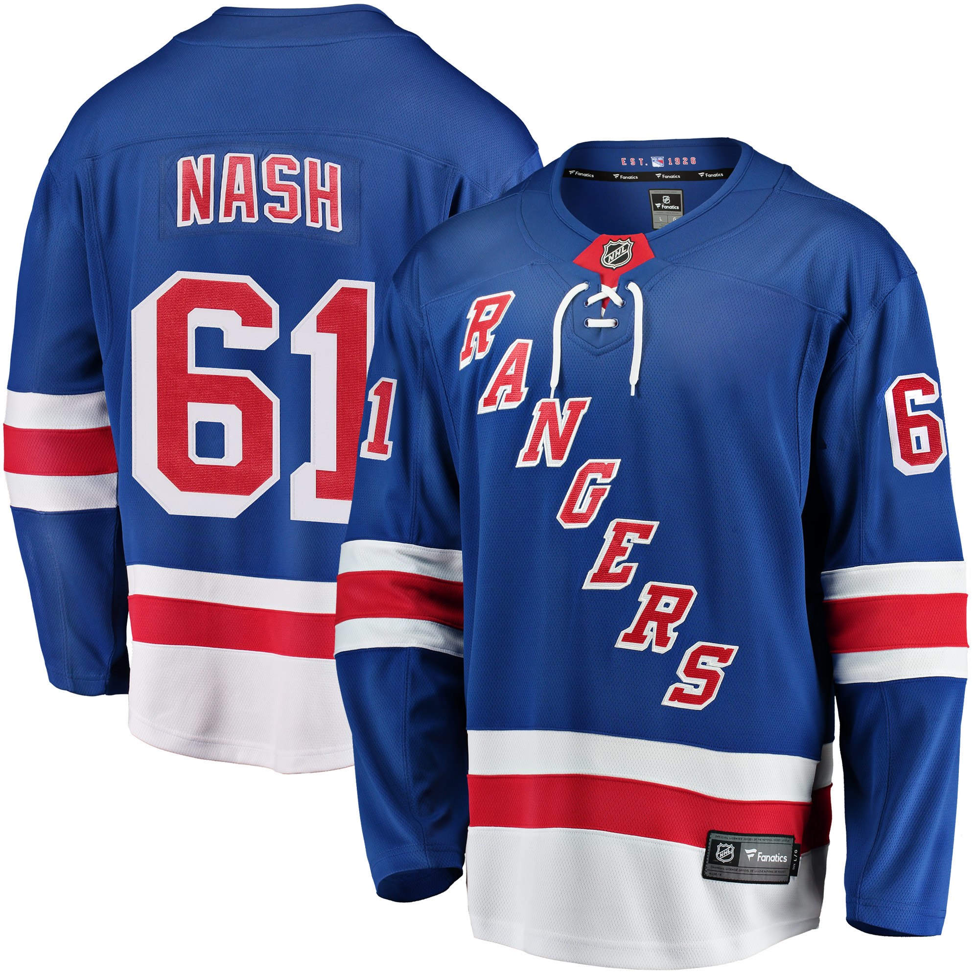 Dres New York Rangers #61 Rick Nash Fanatics Branded Breakaway Home Veľkosť: M
