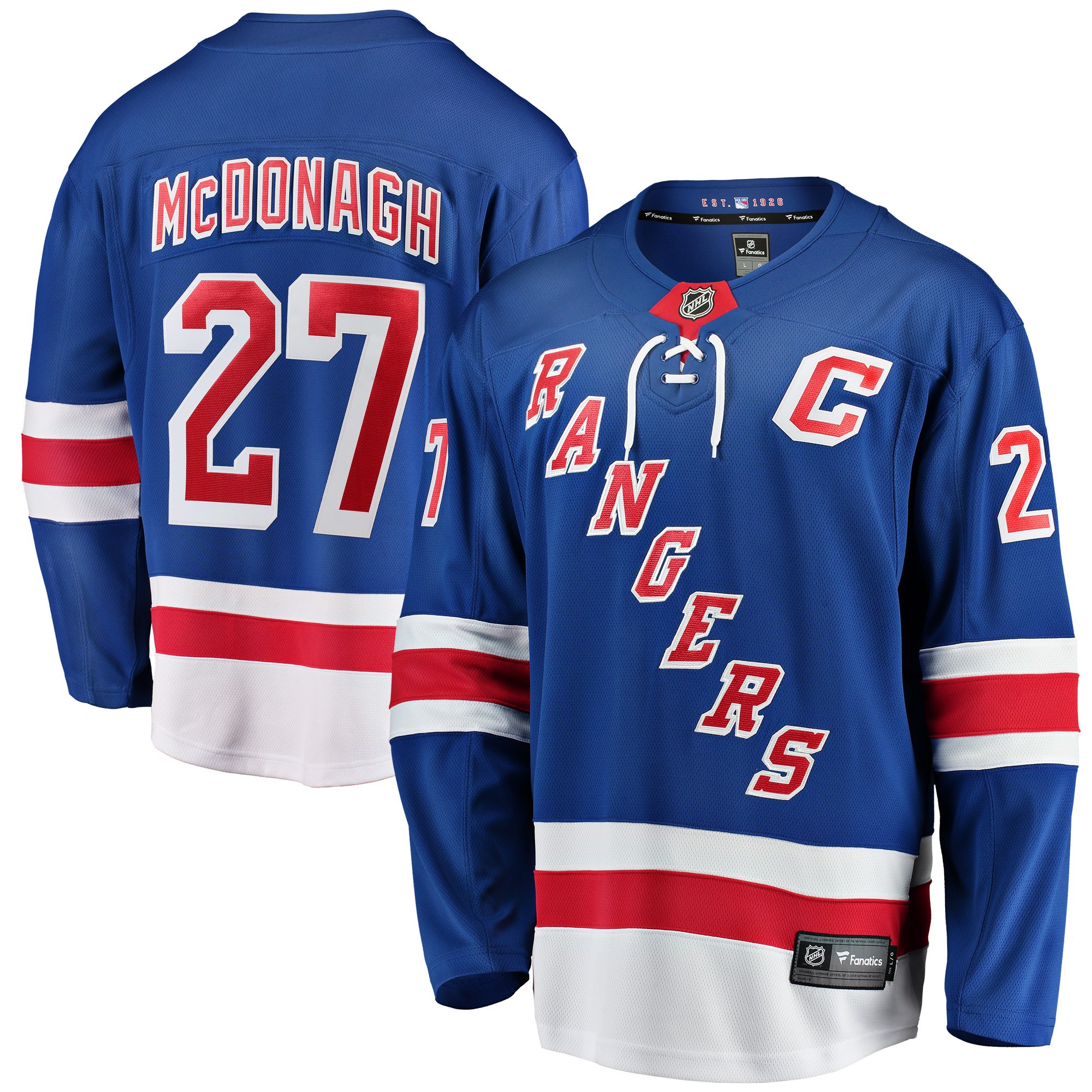 Dres New York Rangers #27 Ryan McDonagh Fanatics Branded Breakaway Home Veľkosť: L