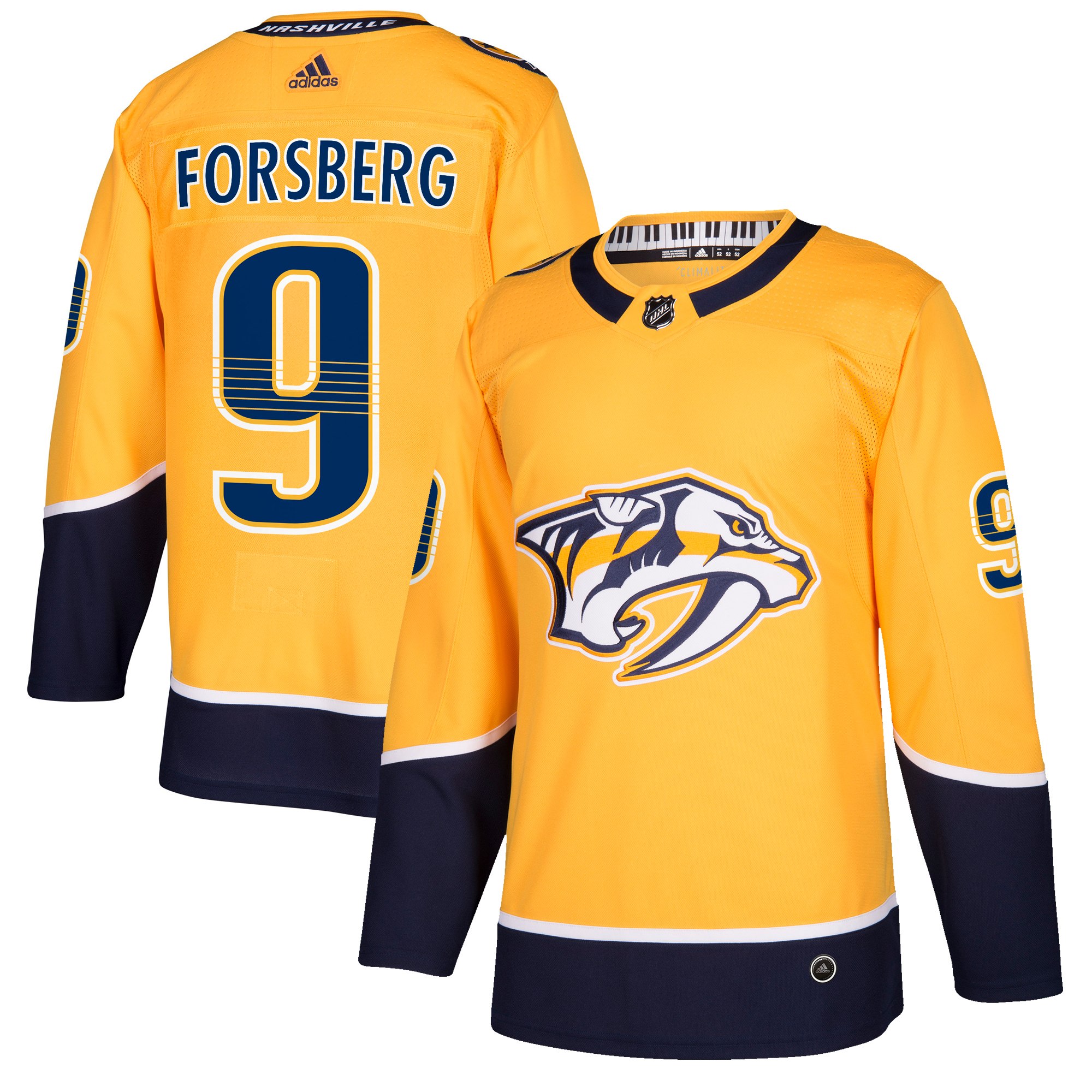 Adidas Dres Nashville Predators #9 Filip Forsberg adizero Home Authentic Player Pro Veľkosť: S, Distribúcia: USA