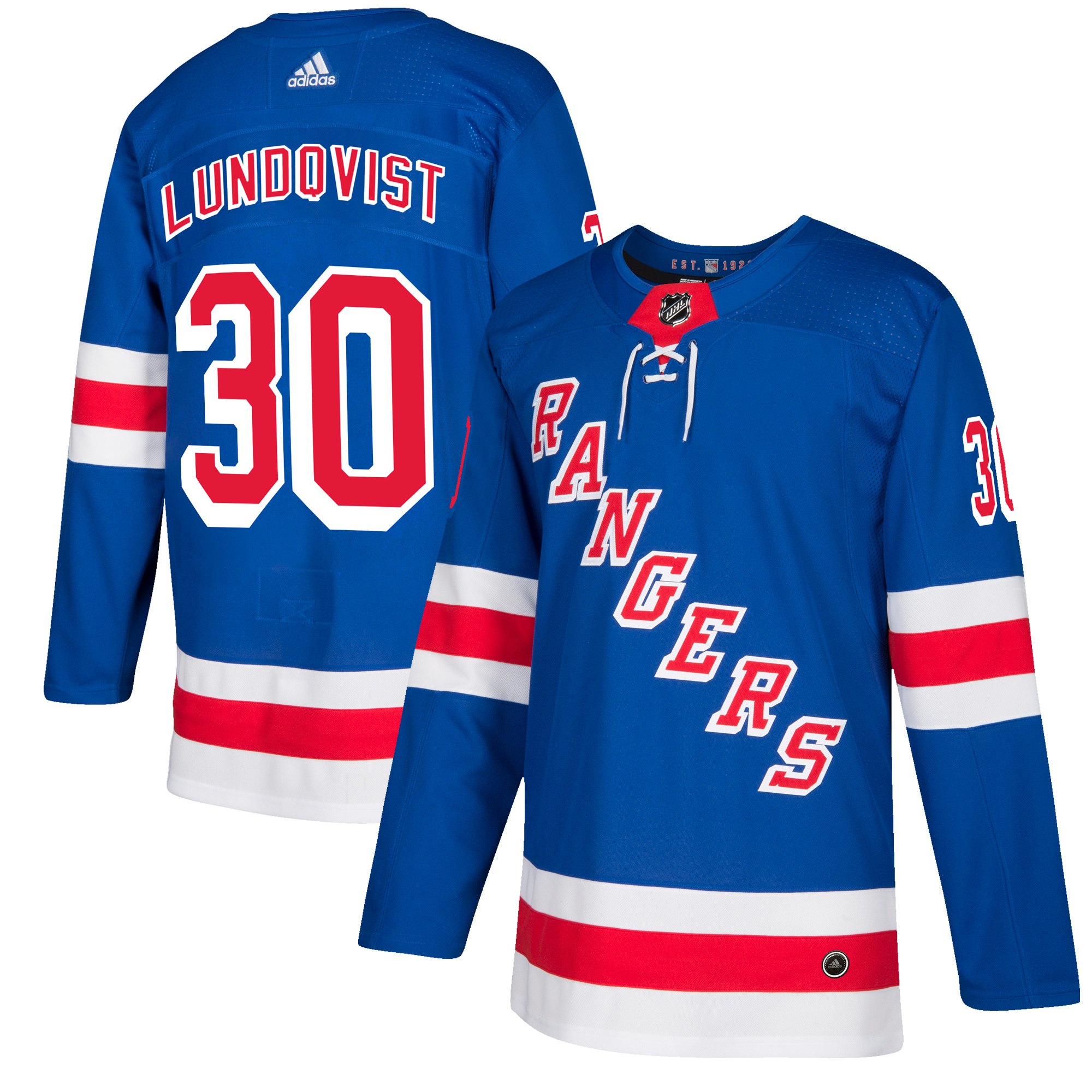 Adidas Dres New York Rangers #30 Henrik Lundqvist adizero Home Authentic Player Pro Distribúcia: USA