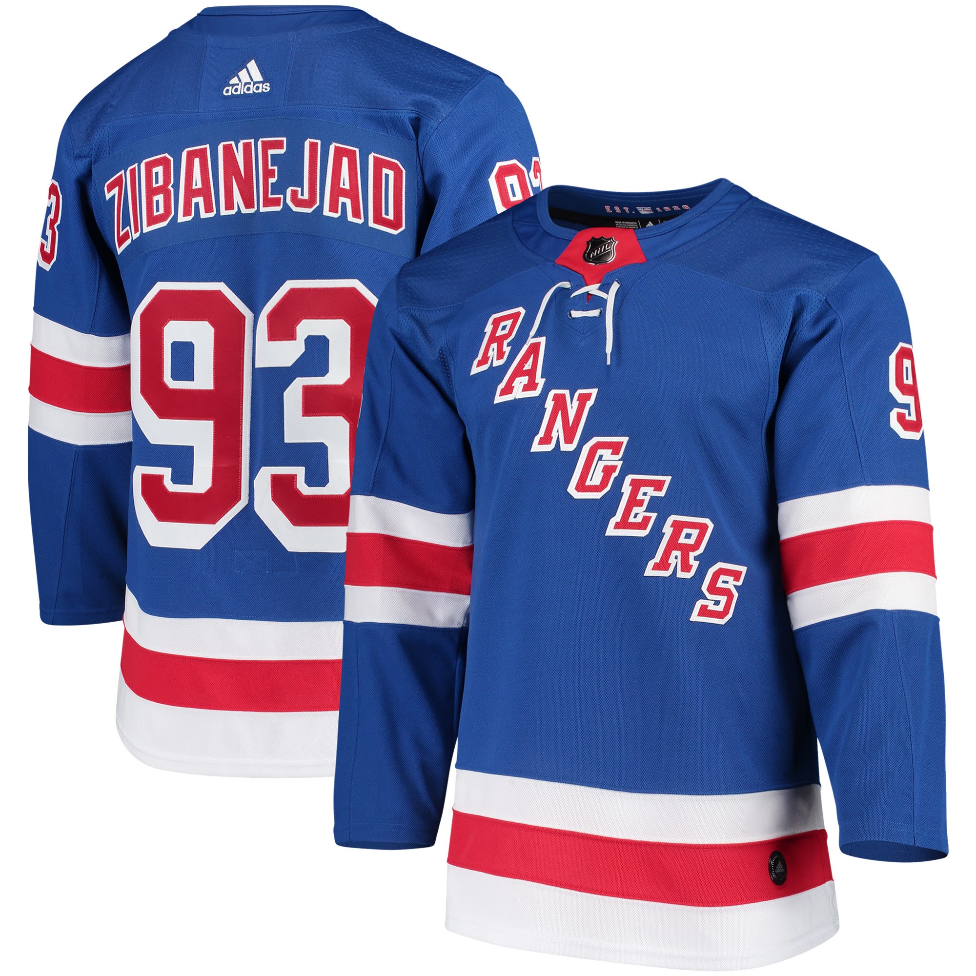 Adidas Pánský dres New York Rangers NHL #93 Mika Zibanejad adizero Home Authentic Player Pro Veľkosť: XL, Distribúcia: USA