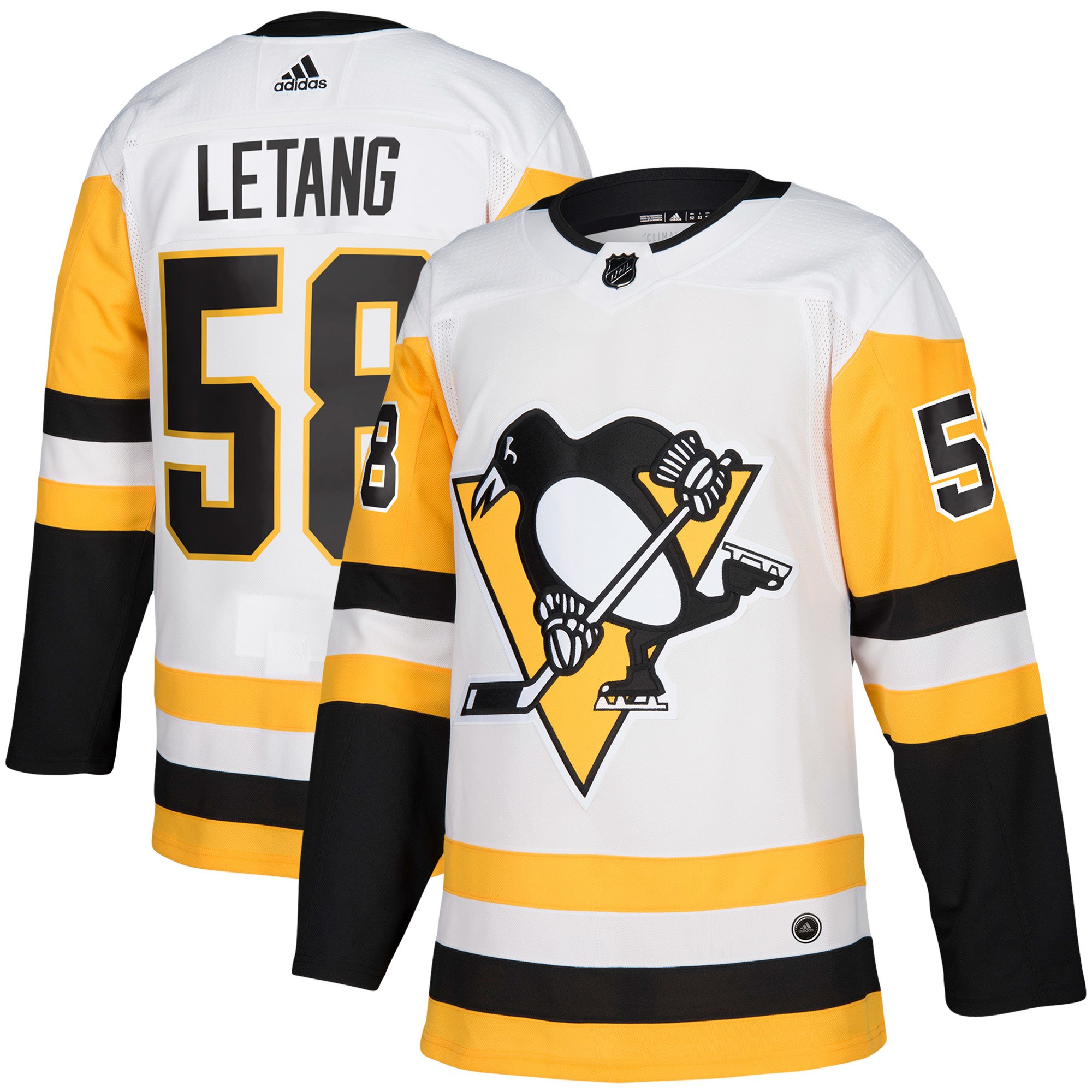 Adidas Dres Pittsburgh Penguins #58 Kris Letang adizero Away Authentic Player Pro Veľkosť: XL, Distribúcia: USA