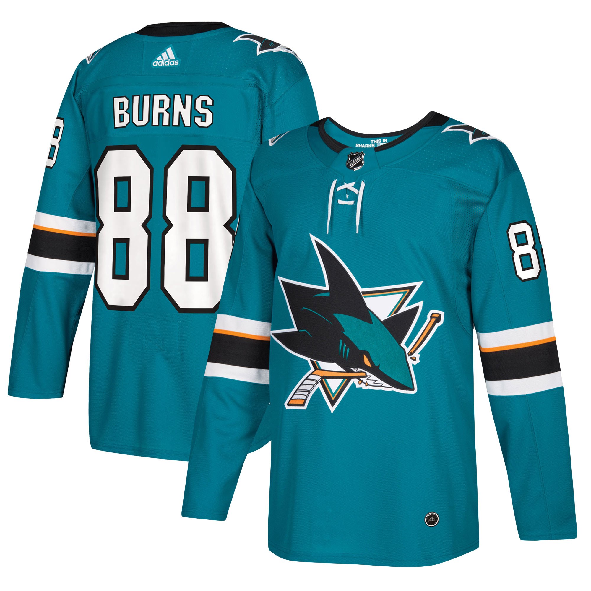 Adidas Dres San Jose Sharks #88 Brent Burns adizero Home Authentic Player Pro Veľkosť: L, Distribúcia: USA