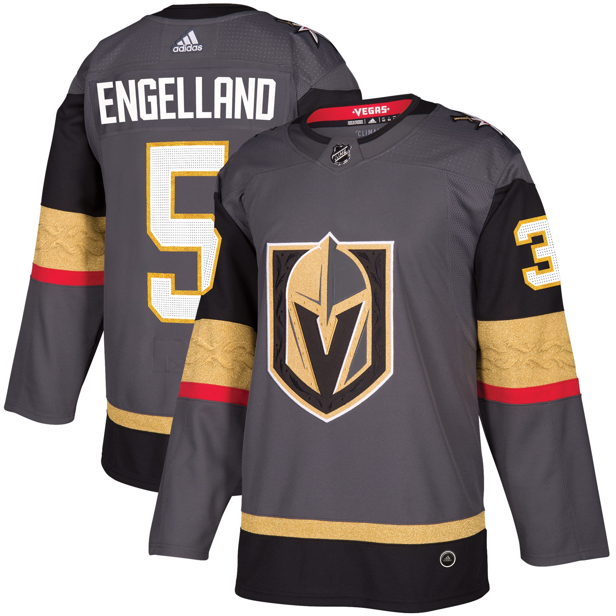 Adidas Pánský dres Vegas Golden Knights NHL #5 Deryk Engelland adizero Home Authentic Player Pro Veľkosť: L, Distribúcia: USA
