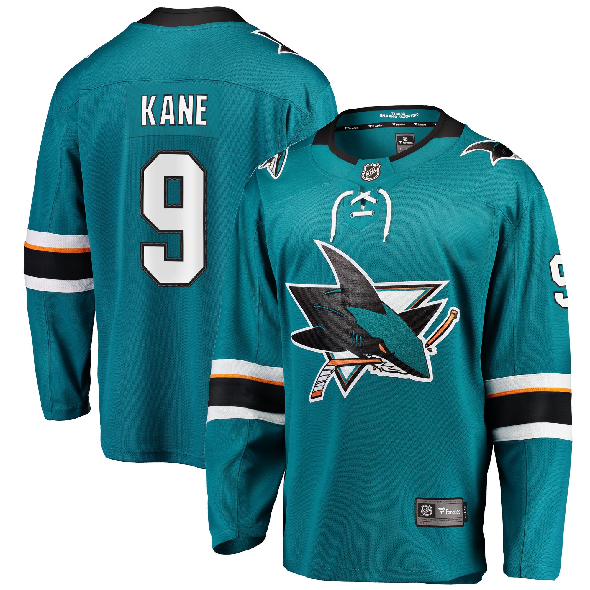 Fanatics Pánský dres San Jose Sharks NHL #9 Evander Kane Breakaway Alternate Jersey Veľkosť: M, Distribúcia: USA