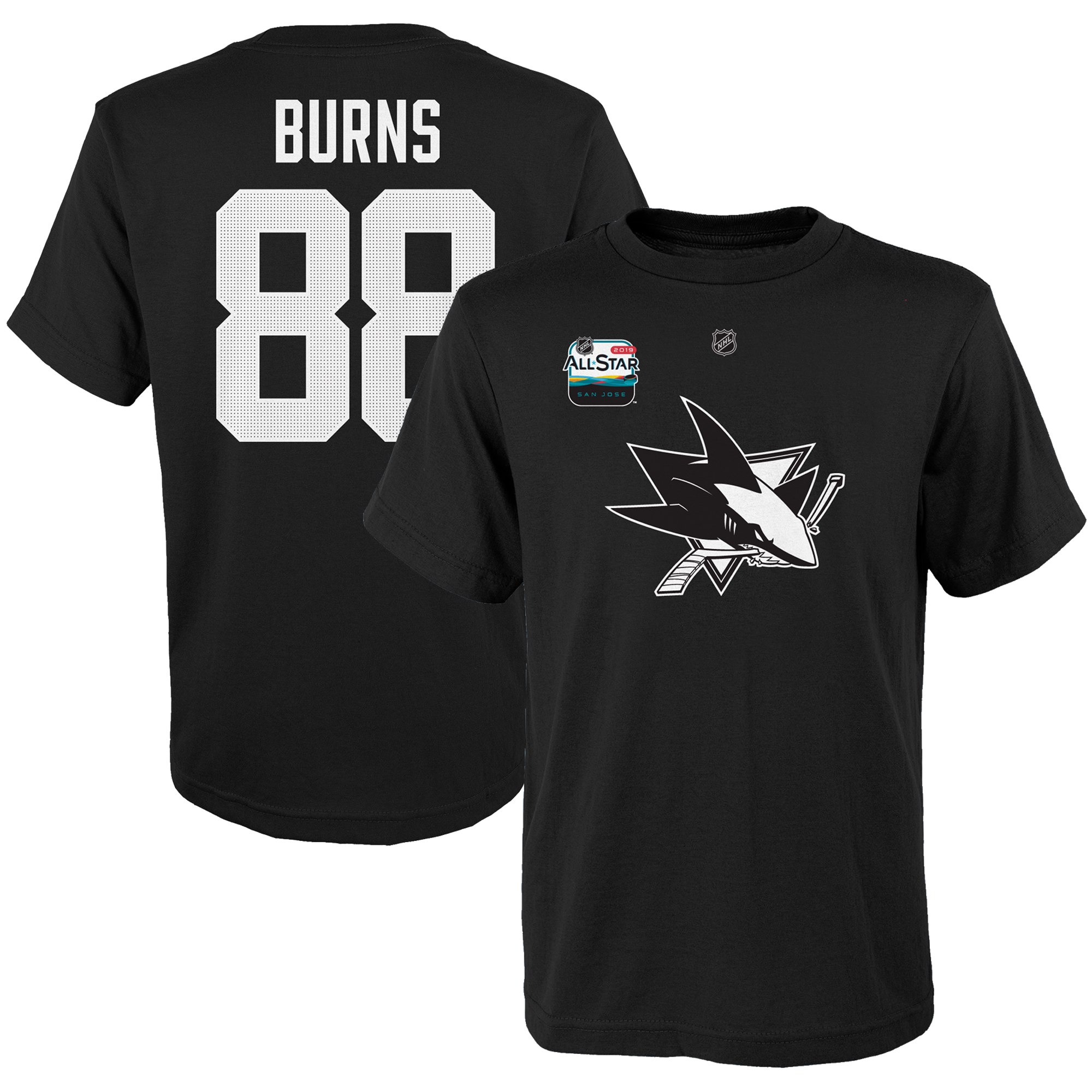 Outerstuff Detské Tričko San Jose Sharks Brent Burns #88 2019 NHL All-Star Game Veľkosť: Dětské L (11 - 12 let)