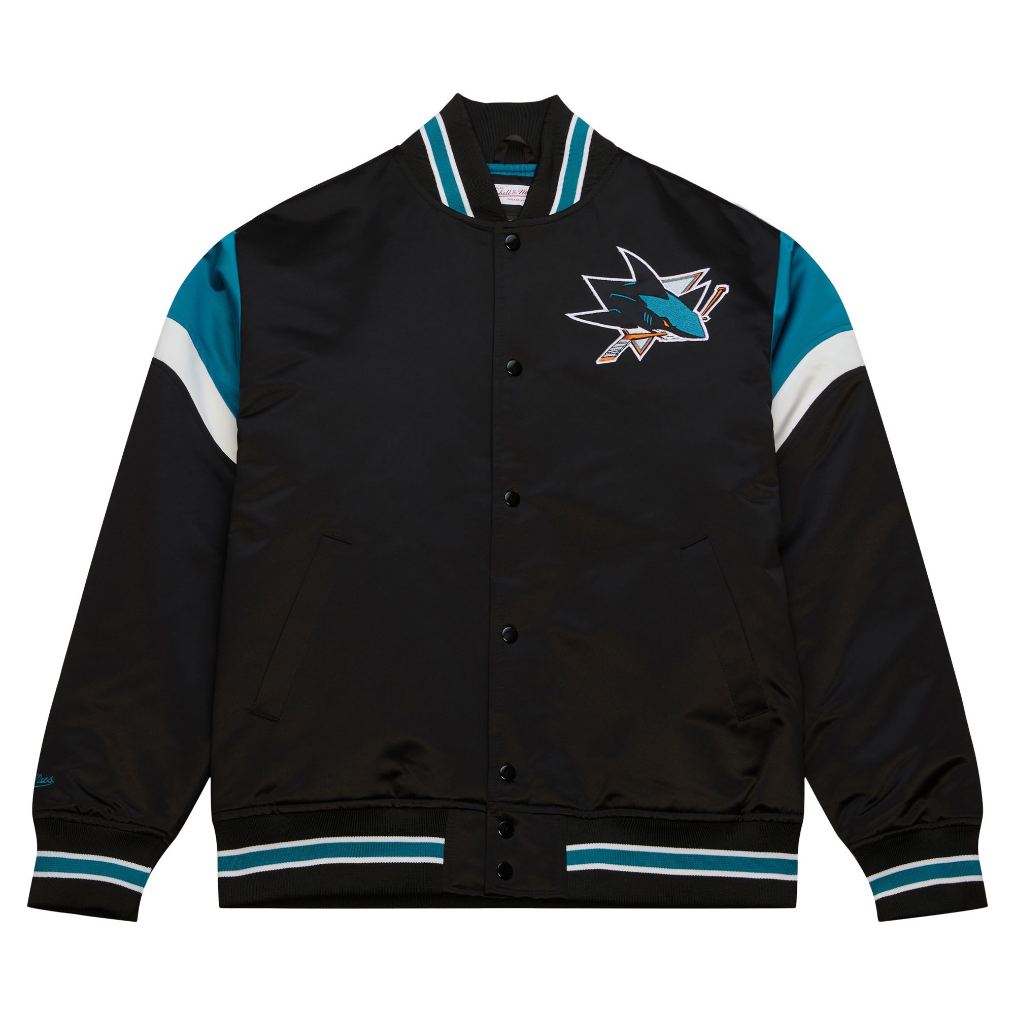 Mitchell & Ness Pánska Bunda San Jose Sharks NHL Heavyweight Satin Jacket Veľkosť: 2XL
