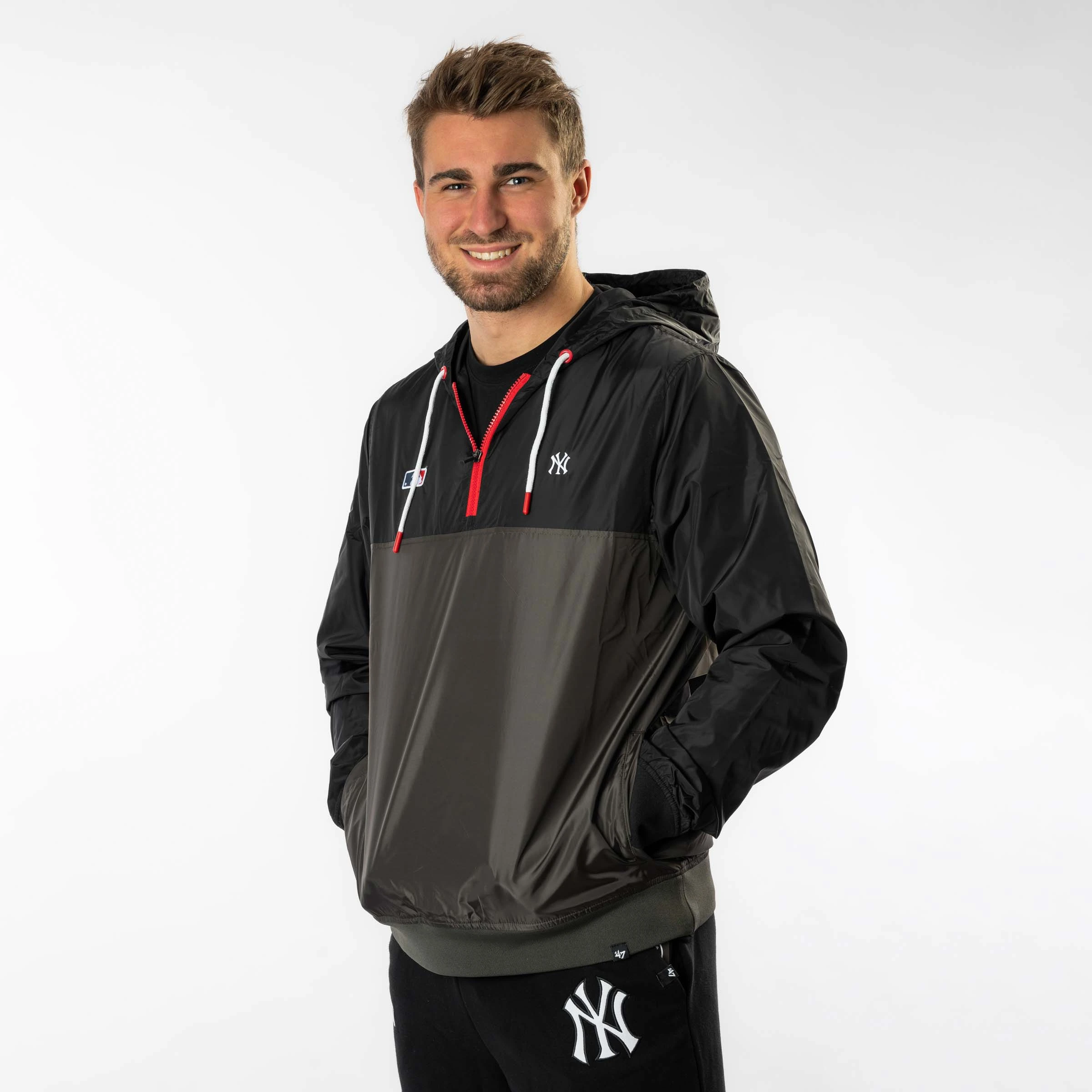 47 Brand Pánská bunda New York Yankees MLB Core ’47 1/4 ZIP DRIFT Jacket Veľkosť: XL