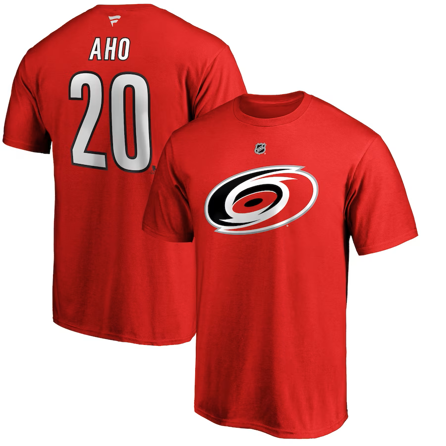 E-shop Fanatics Pánske tričko Sebastian Aho #20 Carolina Hurricanes NHL Authentic Stack Name & Number