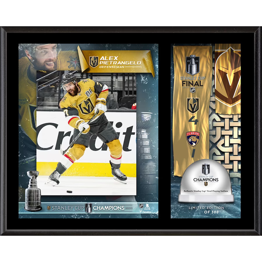 Fanatics Sběratelská plaketa - koláž Vegas Golden Knights 2023 Stanley Cup Champions 12'' x 15'' Sublimated Plaque with Game-Used Ice from the 2023 Stanley Cup Final - Limited Edition of 500