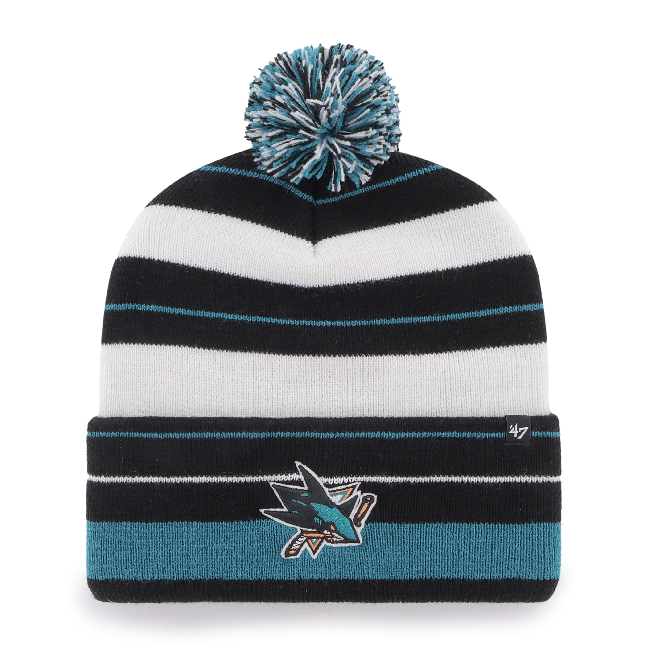 47 Brand Pánska zimná čiapka San Jose Sharks Power Line '47 CUFF KNIT Black
