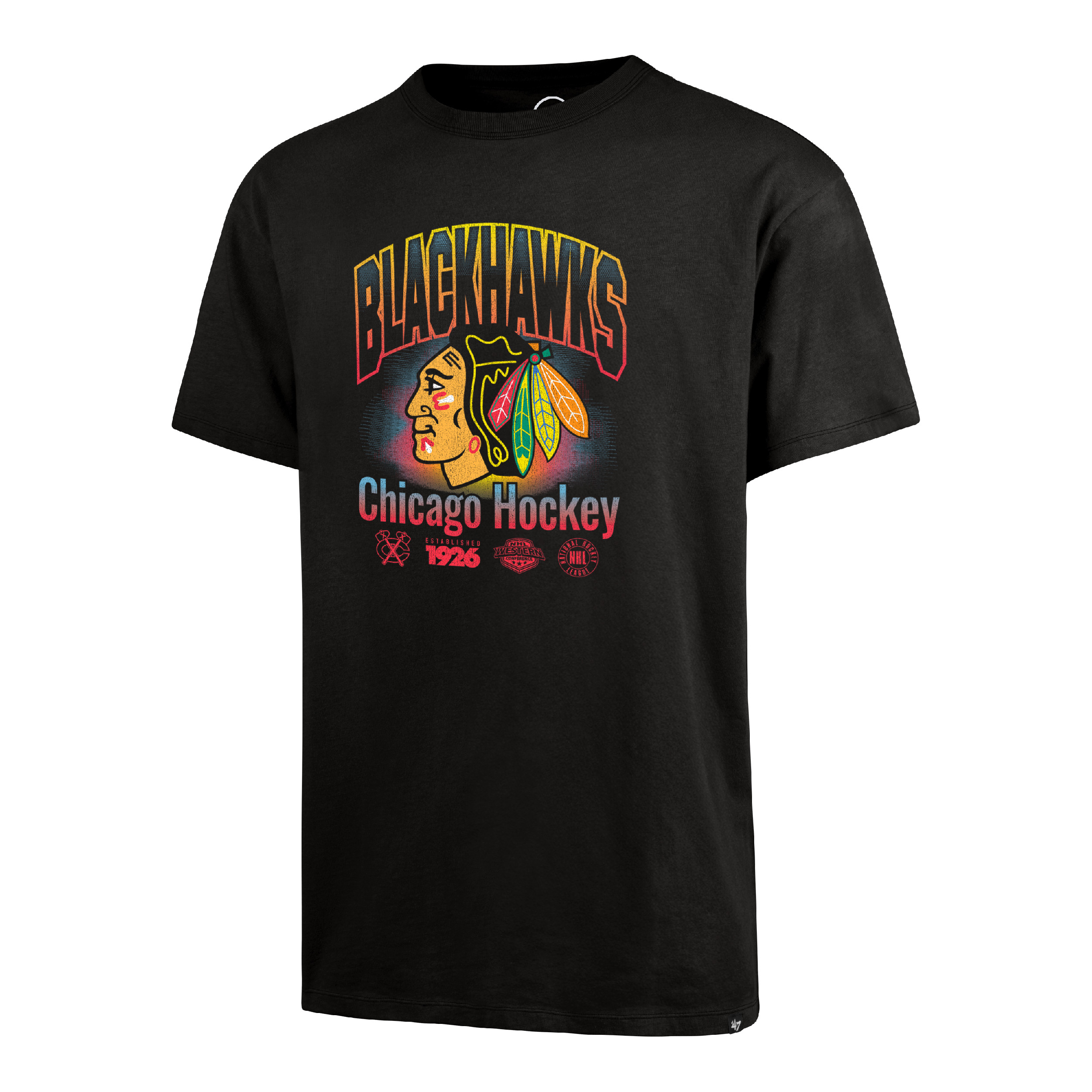 E-shop 47 Brand Pánske tričko Chicago Blackhawks NHL Graphic ’47 Drop Shoulder Tee