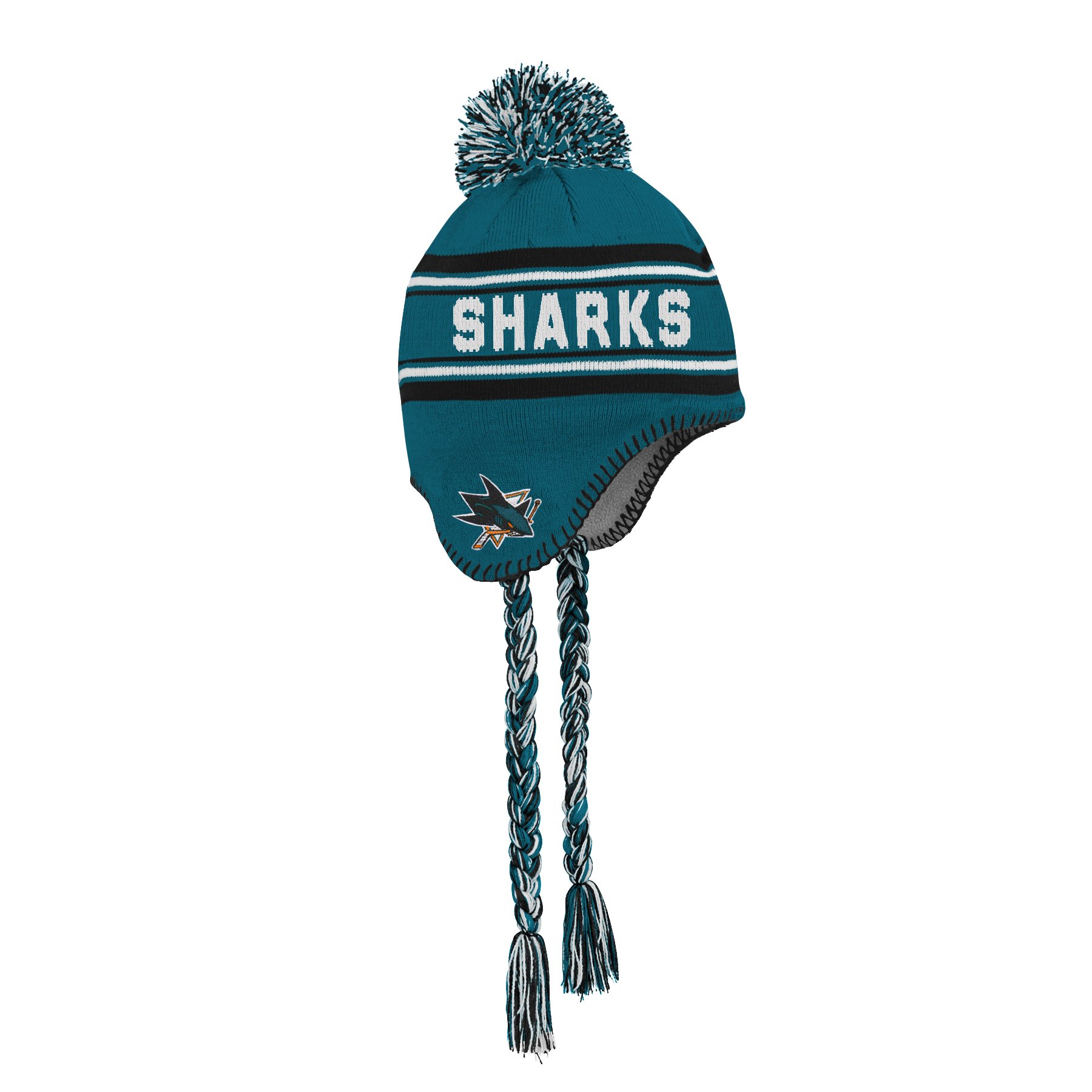 Outerstuff Detská Zimná Čiapka San Jose Sharks Jacquard Tassel Knit With Pom