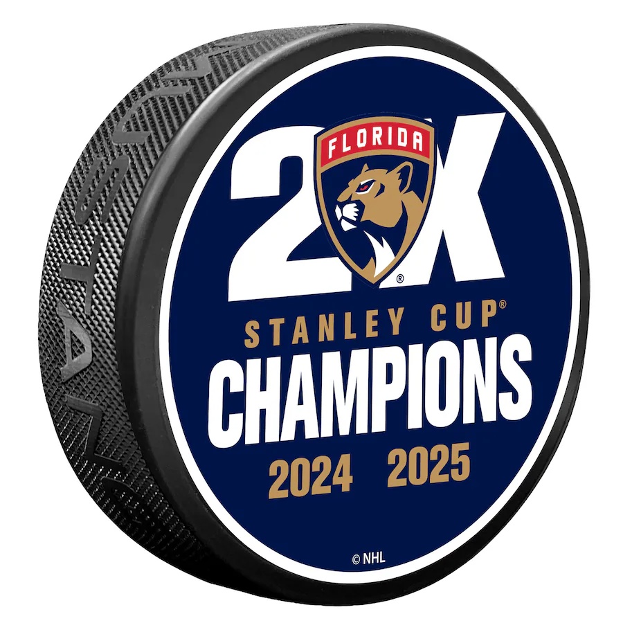 Fanatics Puk Florida Panthers 2025 Stanley Cup Champions Two-Time Stanley Cup Champions Puck