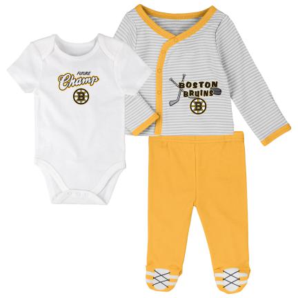 Outerstuff Detské Body 3v1 Boston Bruins 3 Piece Set Veľkosť: Batole 0-3 Měsíce