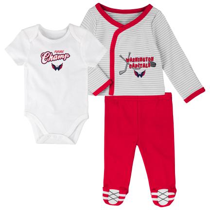 Outerstuff Detské Body 3v1 Washington Capitals 3 Piece Set Veľkosť: Batole 0-3 Měsíce