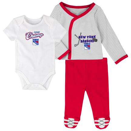 Outerstuff Detské Body 3v1 New York Rangers 3 Piece Set Veľkosť: Batole 0-3 Měsíce