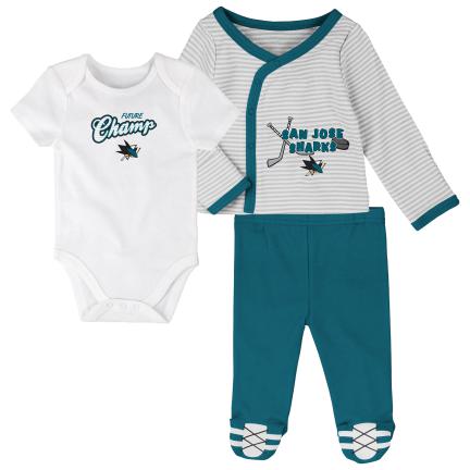 Outerstuff Detské Body 3v1 San Jose Sharks 3 Piece Set Veľkosť: Batole 6-9 Měsíců