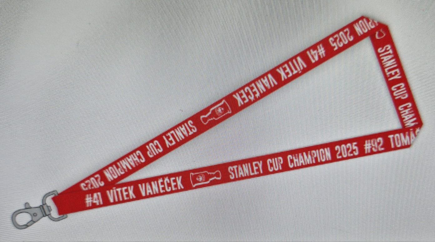 Klíčenka na krk Tomáš Nosek #92 & Vítek Vaněček #41 Stanley Cup Champion 2025 Florida Panthers lanyard