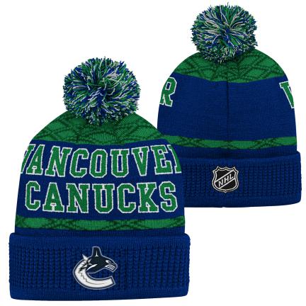 E-shop Outerstuff Detská zimná čiapka Vancouver Canucks NHL Puck Pattern Cuffed Pom
