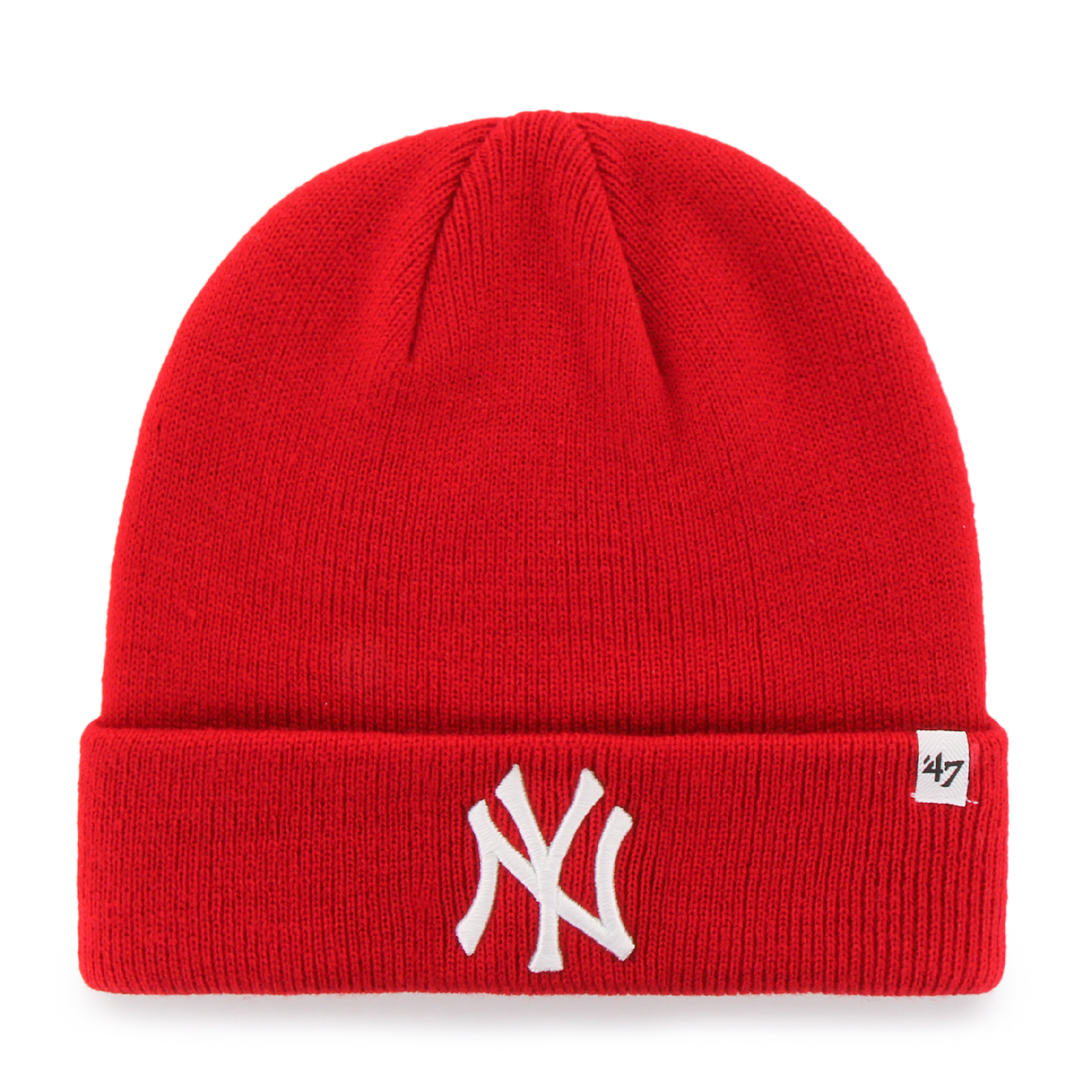 47 Brand Pánská zimní čepice New York Yankees MLB Raised '47 CUFF KNIT Red