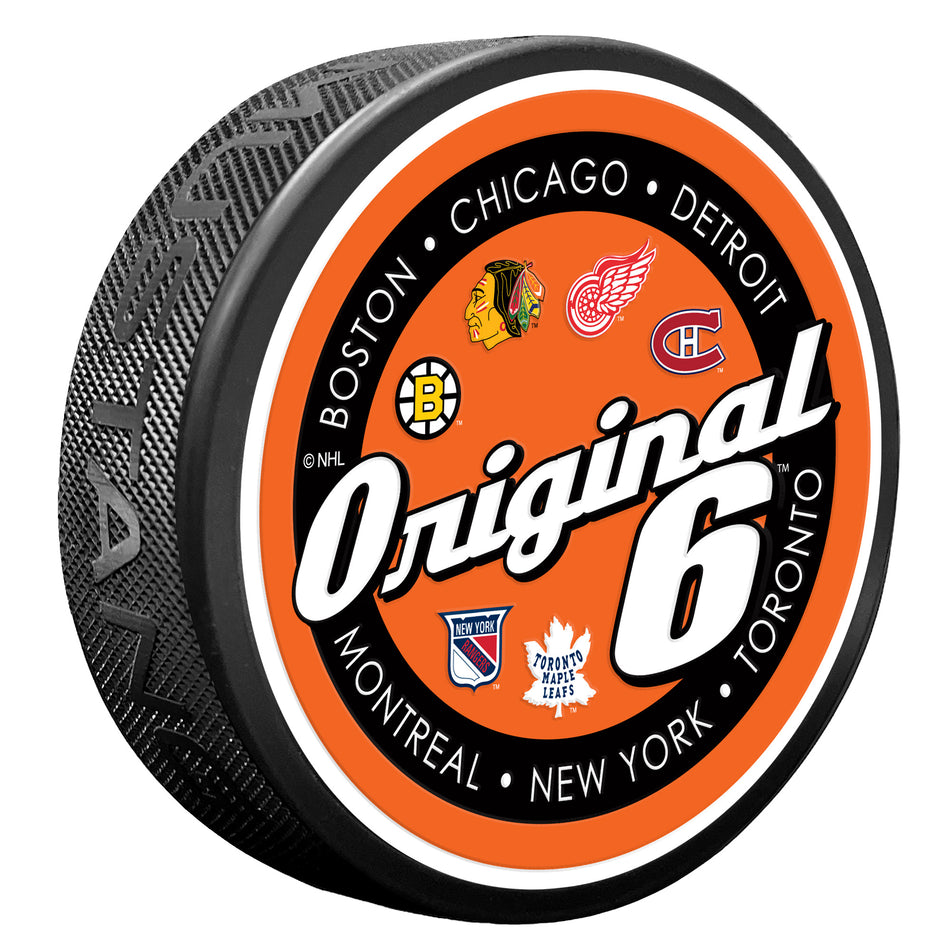 E-shop Mustang Puk NHL SCRIPT Textured Hockey Puck - Original 6