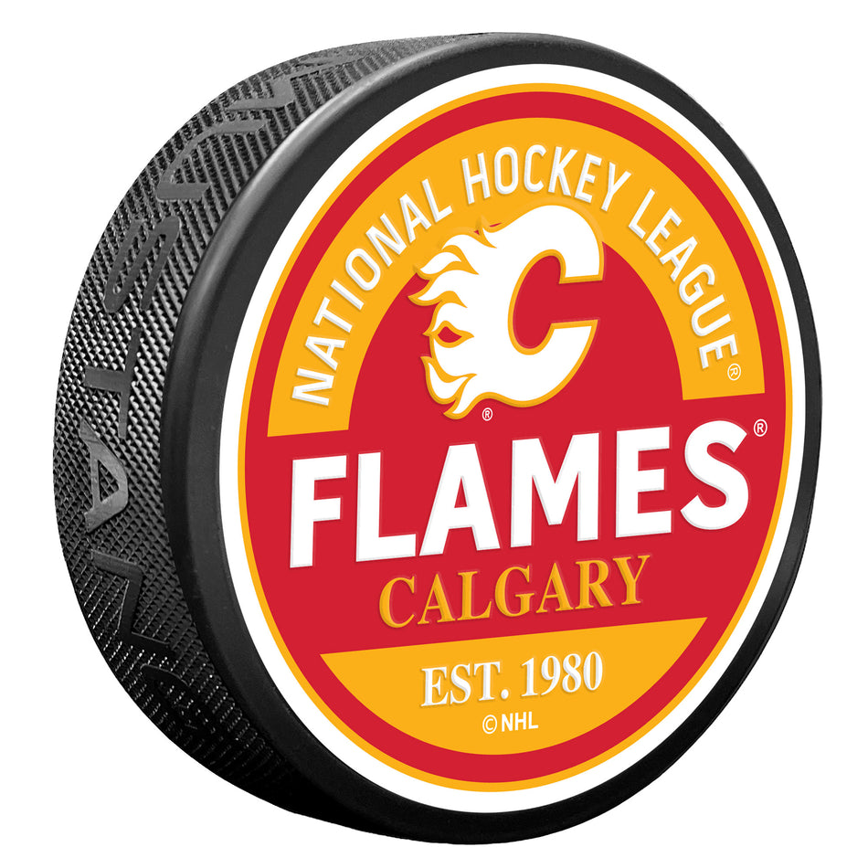 E-shop Mustang Puk Calgary Flames NHL Block Textured Puck