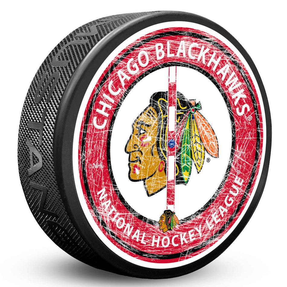 Mustang Puk Chicago Blackhawks NHL Center Ice