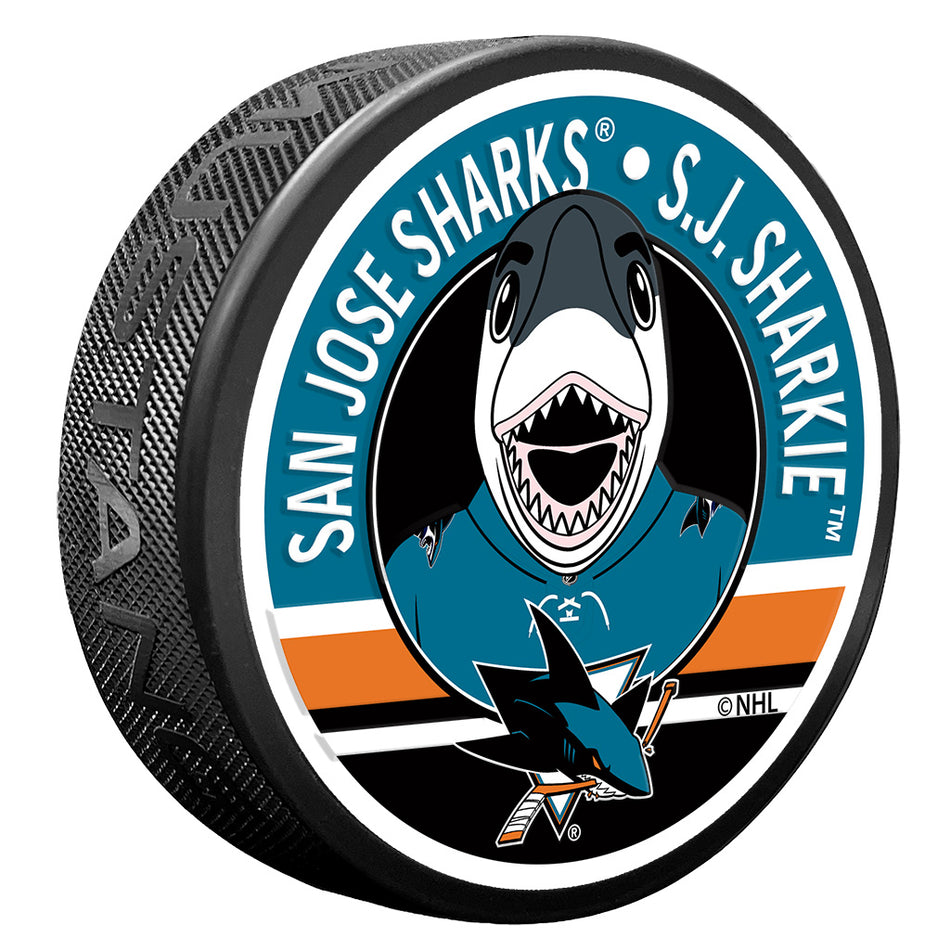 Mustang Puk San Jose Sharks NHL Sharkie Mascot Textured Puck