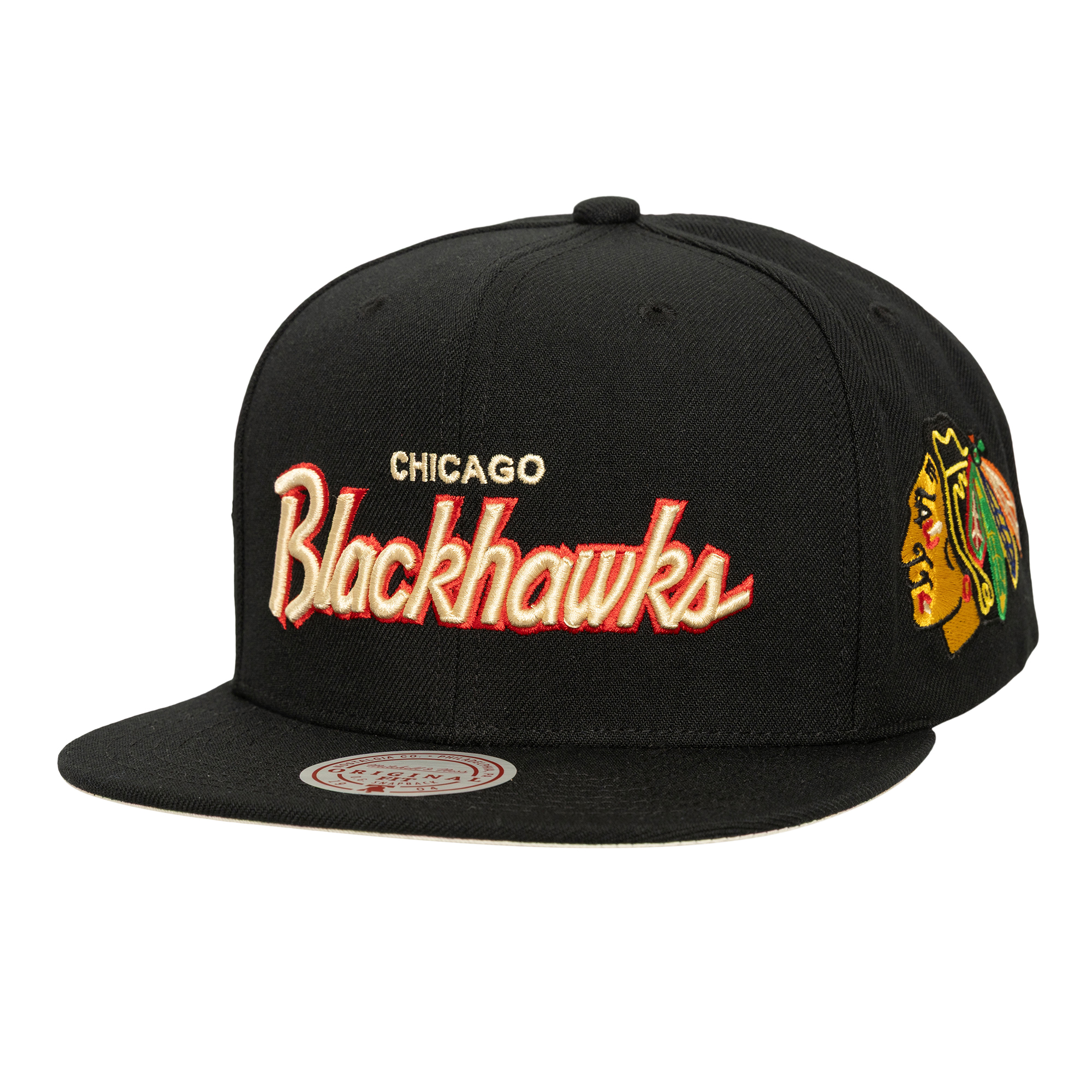 E-shop Mitchell & Ness Pánska šiltovka Chicago Blackhawks NHL Cream Script Snapback
