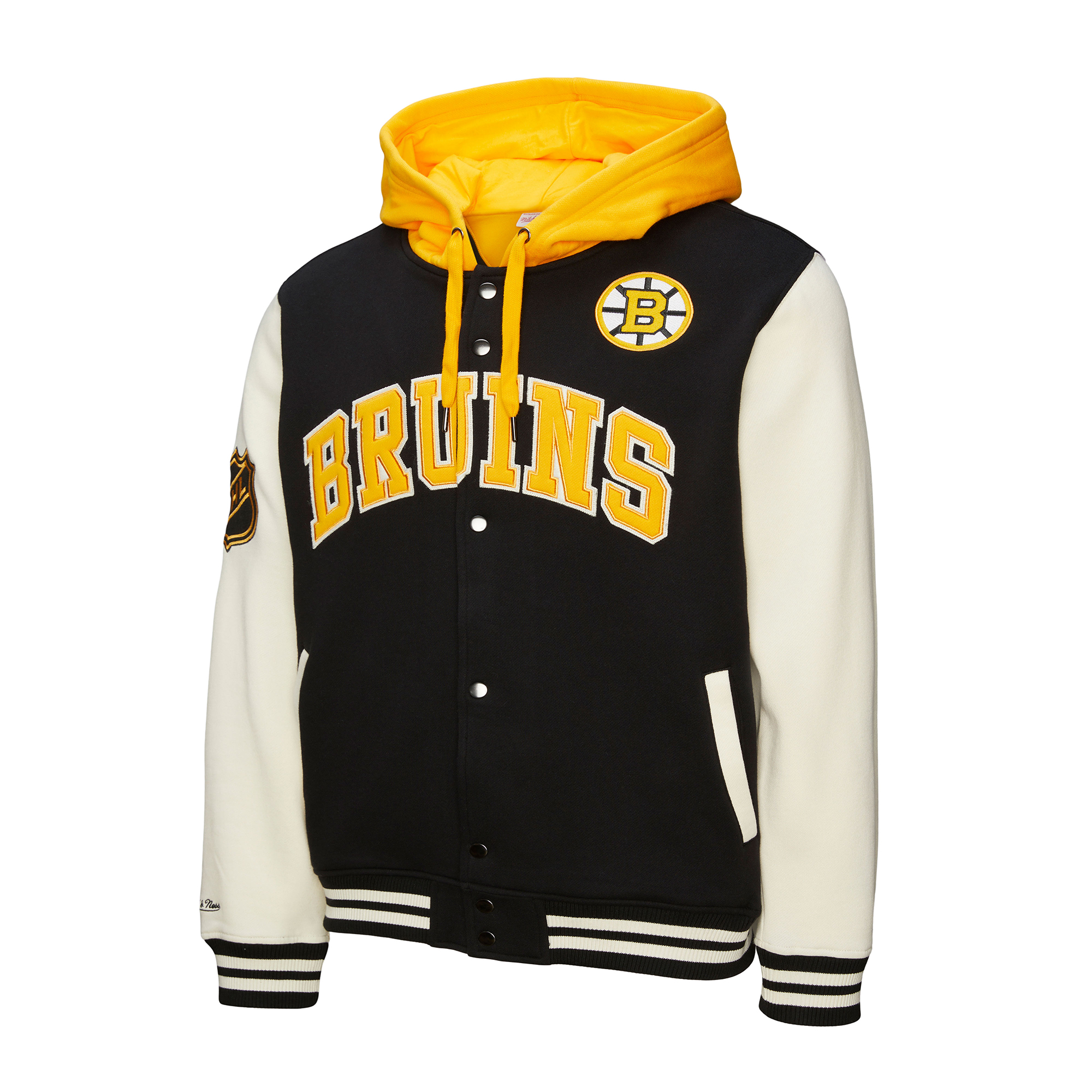 E-shop Mitchell & Ness Pánska mikina Boston Bruins NHL Courtside Fleece Button Front Current Logo