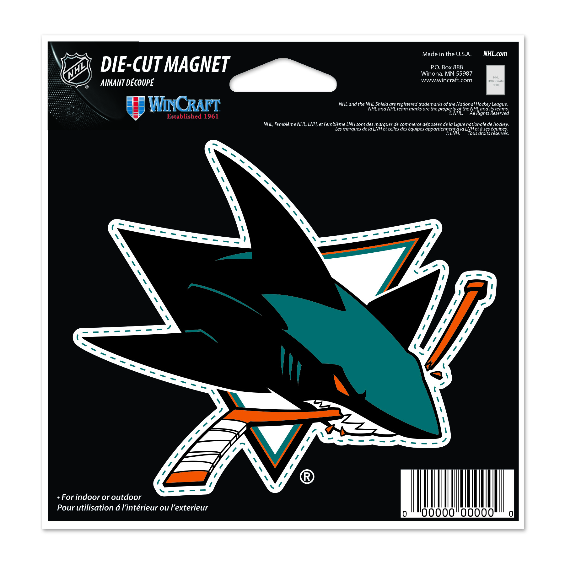 Wincraft Magnet San Jose Sharks NHL Die Cut Magnet