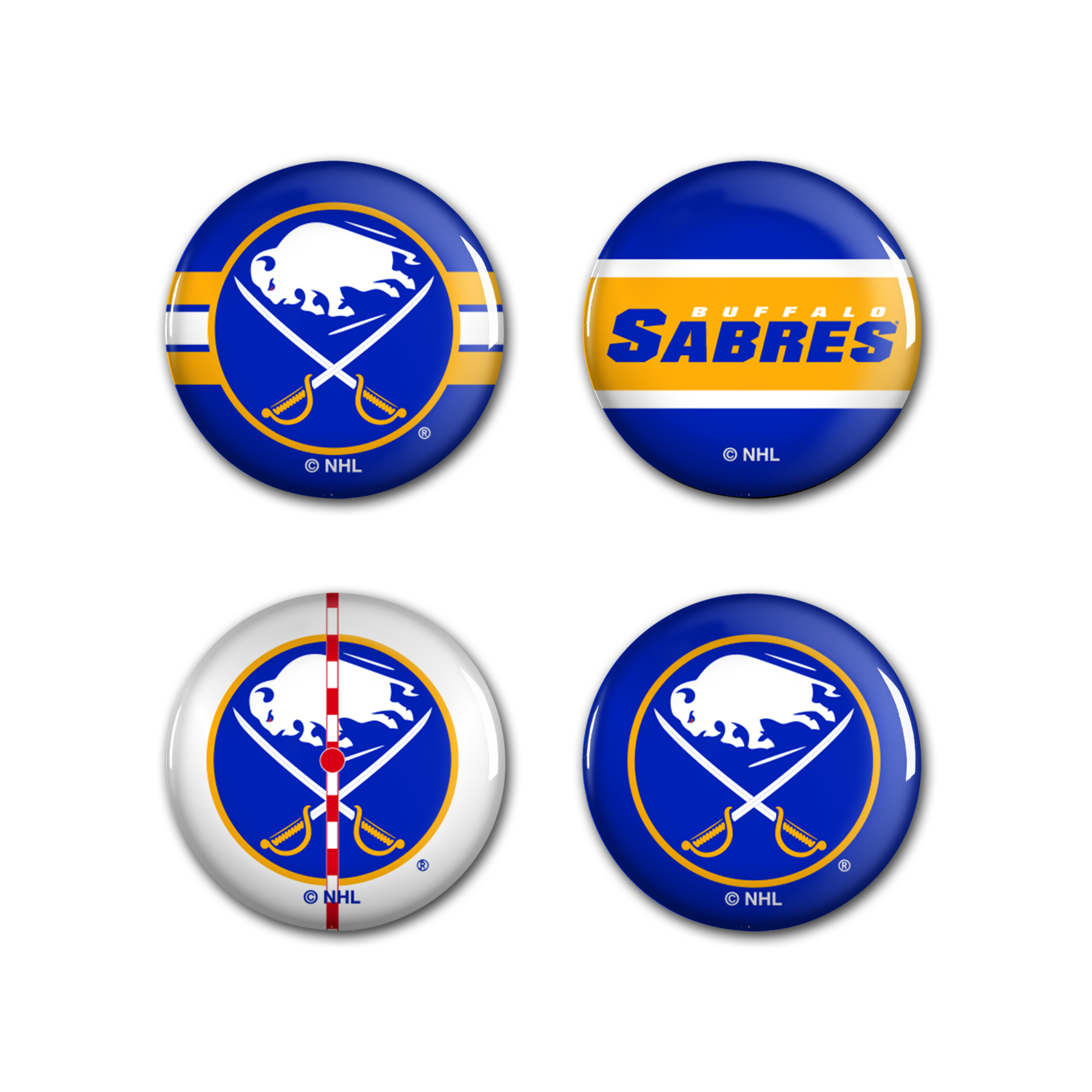 E-shop Wincraft Sada placek Buffalo Sabres NHL Button 4 Pack
