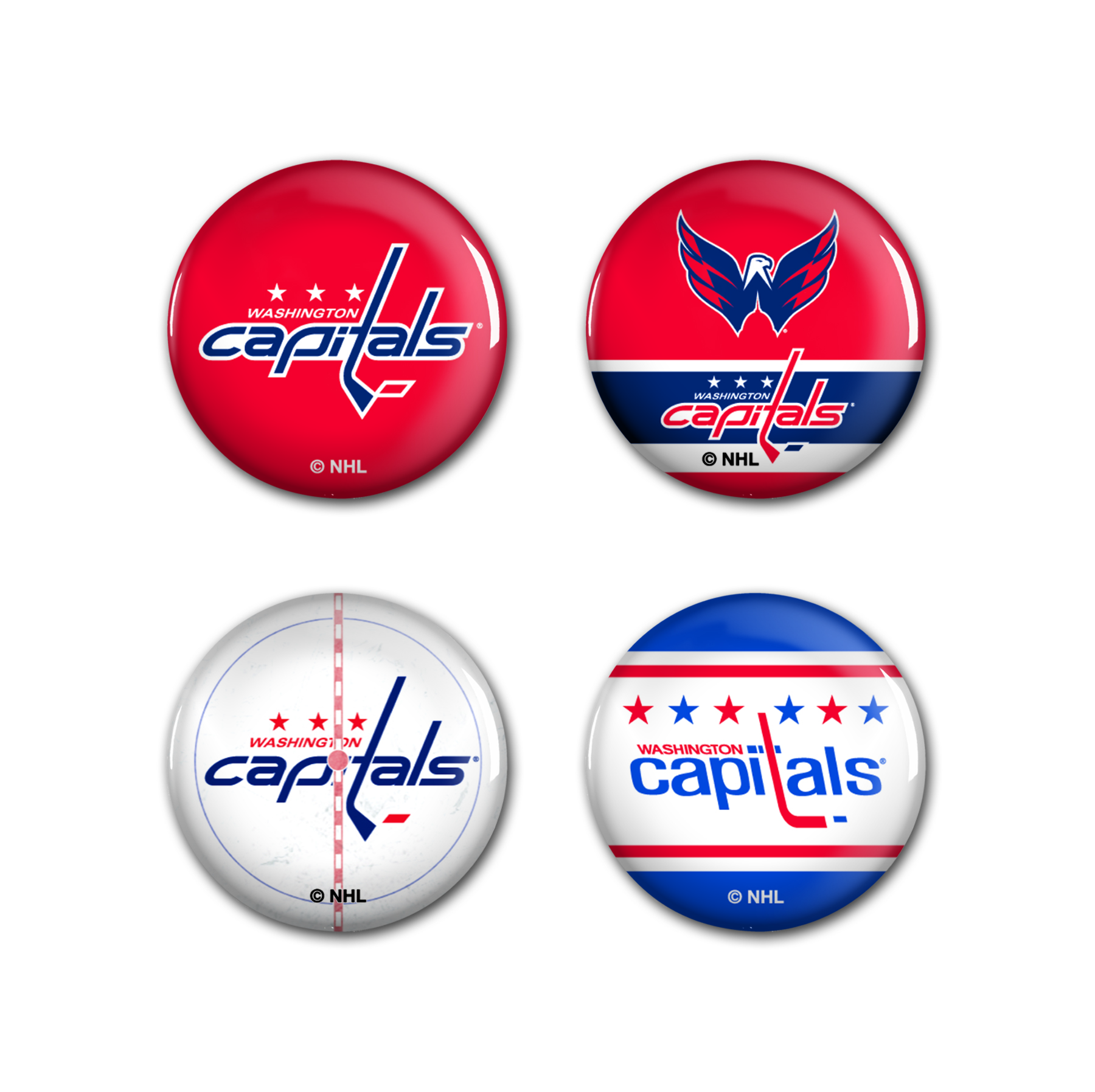 E-shop Wincraft Sada placek Washington Capitals NHL Button 4 Pack