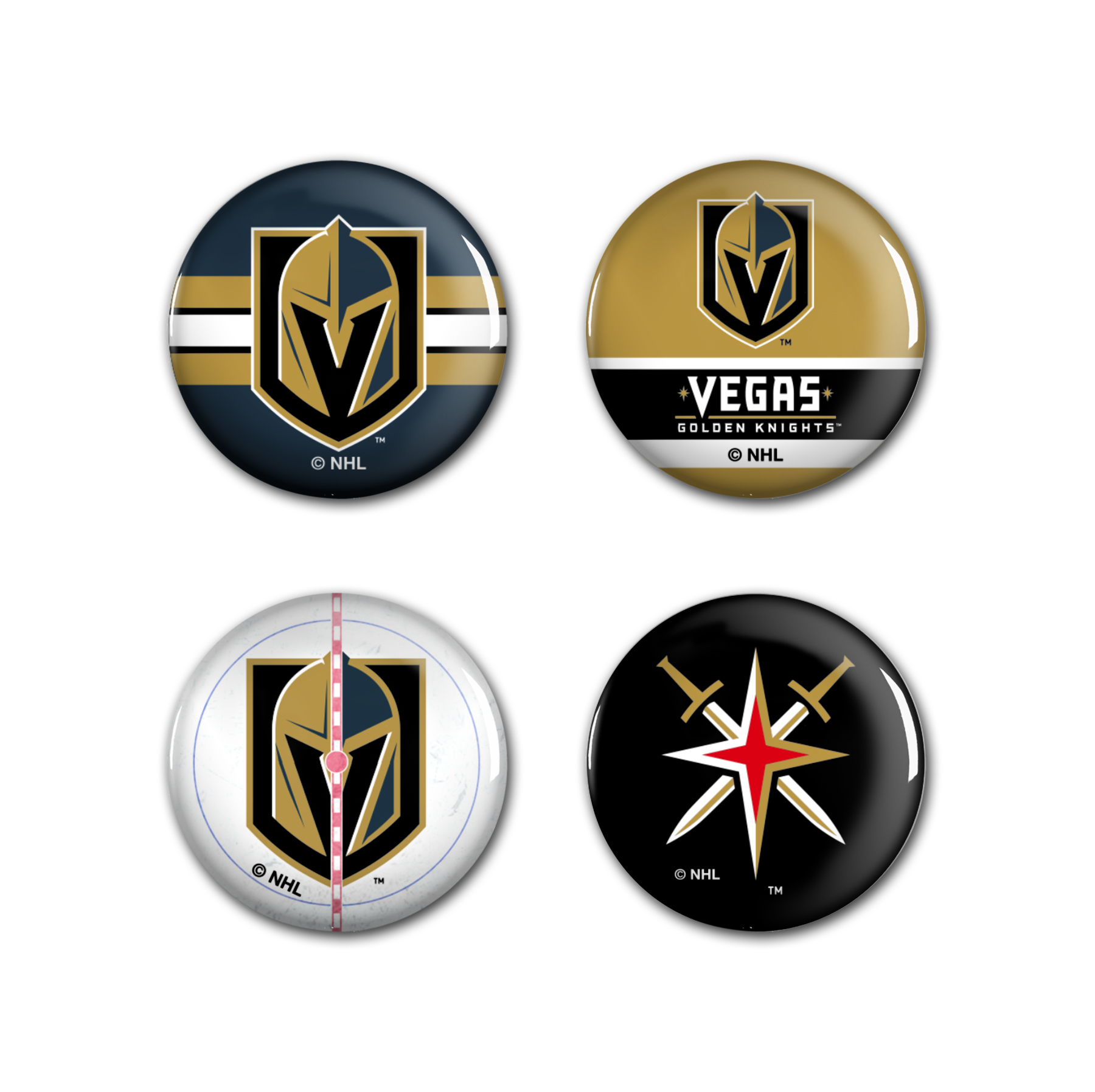E-shop Wincraft Sada placek Vegas Golden Knights NHL Button 4 Pack