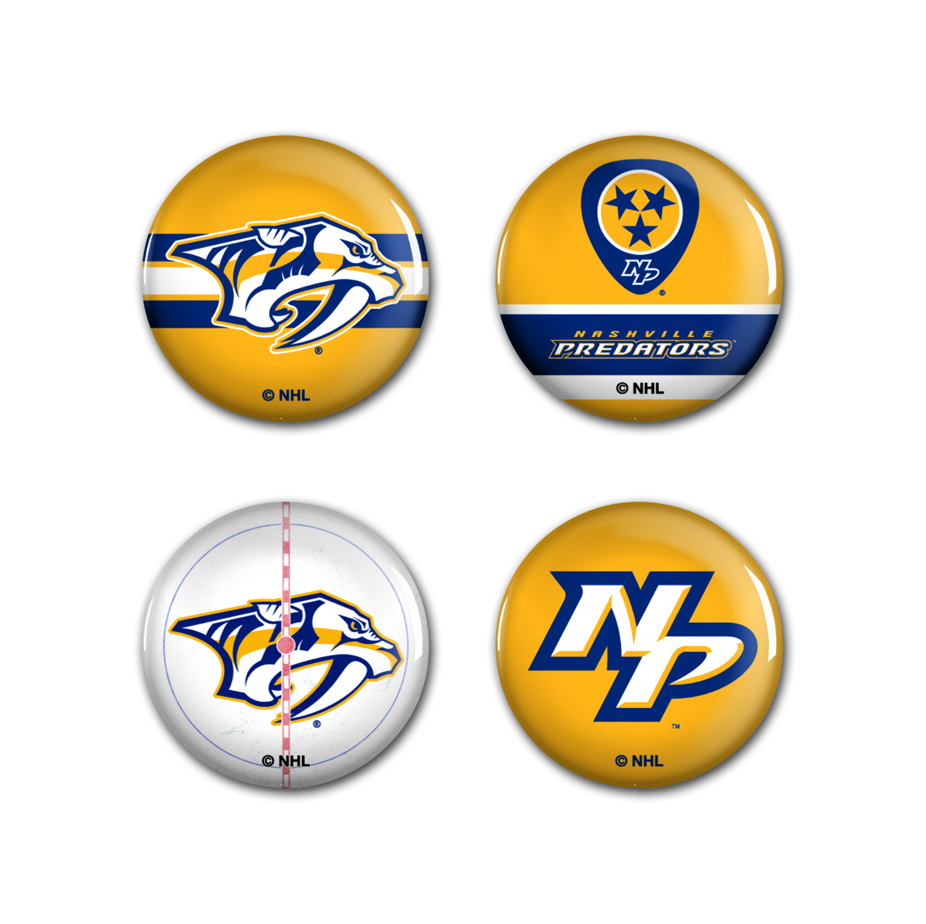 E-shop Wincraft Sada placek Nashville Predators NHL Button 4 Pack