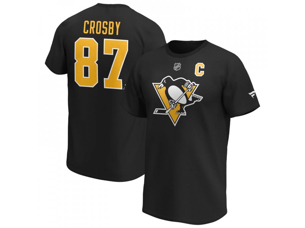 E-shop Fanatics Pánske tričko #87 Sidney Crosby Pittsburgh Penguins NHL Stack Logo Name & Number
