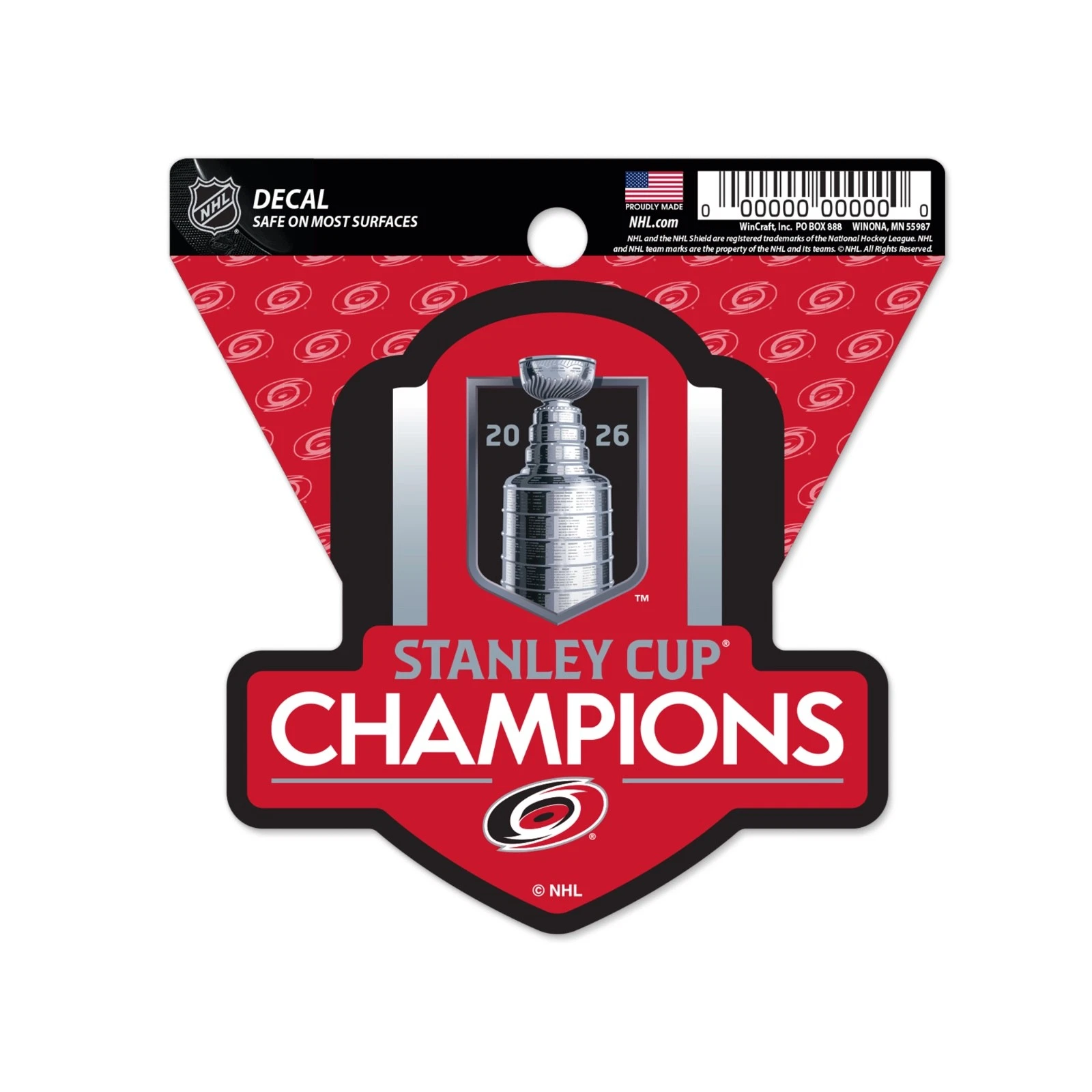 E-shop Wincraft Nálepka Carolina Hurricanes NHL 2026 Stanley Cup Champions Multi Decal