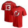 Pánské tričko #13 Nico Hischier New Jersey Devils NHL Stack Logo Name & Number