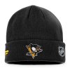 Pánská zimní čepice Pittsburgh Penguins NHL Authentic Pro Game & Train Cuffed Knit Black