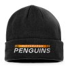 Pánská zimní čepice Pittsburgh Penguins NHL Authentic Pro Game & Train Cuffed Knit Black
