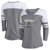 Dámské tričko Vegas Golden Knights NHL 2023 Stanley Cup Champions Shootout Tri-Blend 3/4 Sleeve V-Neck