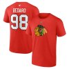 Pánske tričko Connor Bedard #98 Chicago Blackhawks Draft 2023 Stack Logo Name & Number Red