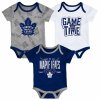 Dojčenské Body Toronto Maple Leafs 3-pack Game Time S/S Creeper Set - Newborn