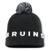 Pánská zimní čepice Boston Bruins NHL Fundamental High Stick Cuffed Knit Hat with Pom - Black