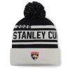 Pánská zimní čepice Florida Panthers NHL 2025 Stanley Cup Champions Cuffed Knit Hat with Pom - Black